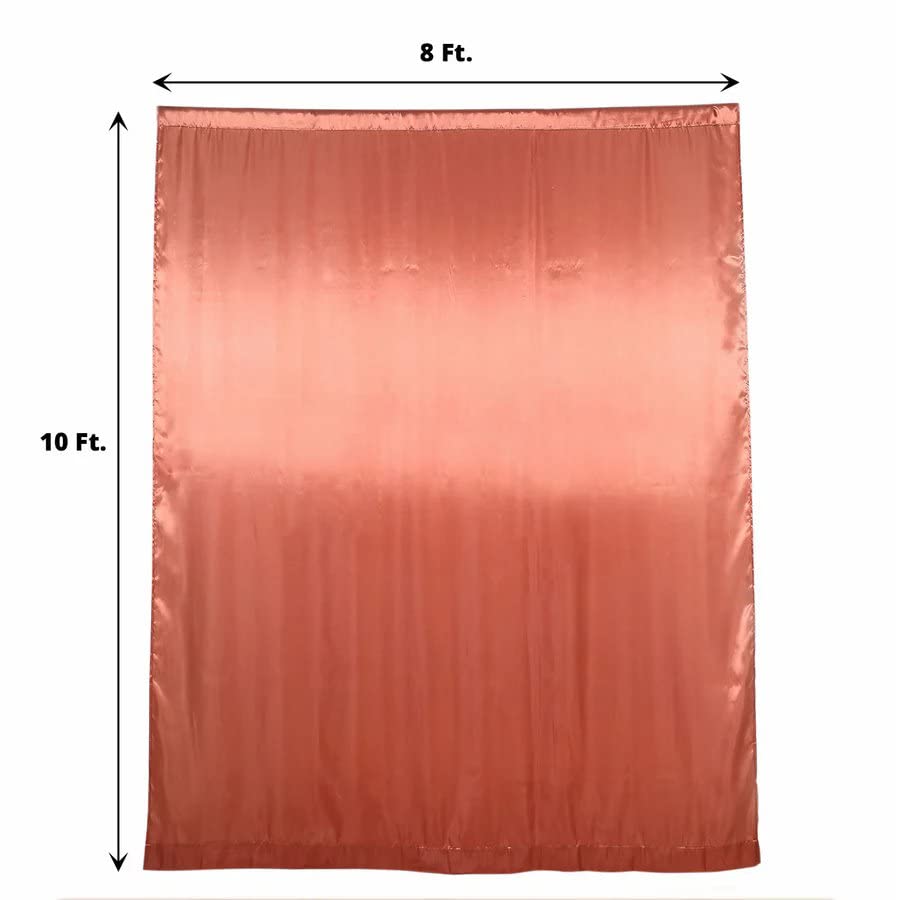 BalsaCircle 8x10 feet Terracotta Satin Curtain Wedding Photography Backdrop Panel Party Events Reception Photo Booth Home Decorations Supplies