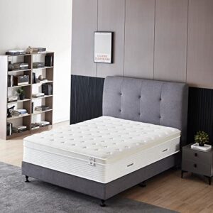 California King Size Mattress - 14 Inch Cool Memory Foam & Spring Hybrid Mattress with Breathable Cover - Comfort Plush Euro Pillow Top - Rolled in a Box - Oliver & Smith