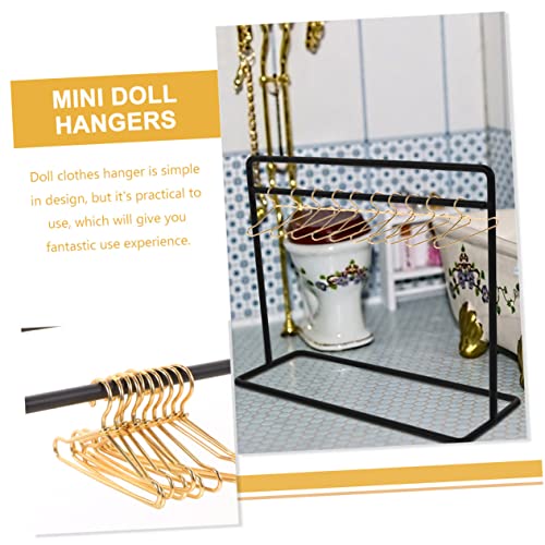 KOMBIUDA 1 Set Clothes Hanger Closet Racks for Hanging Clothes Miniture House Furniture Clothes Organizer Rack Mini Clothing Wardrobe Clothes Rack Miniature Hanger Display Stand Black Metal