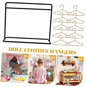 KOMBIUDA 1 Set Clothes Hanger Closet Racks for Hanging Clothes Miniture House Furniture Clothes Organizer Rack Mini Clothing Wardrobe Clothes Rack Miniature Hanger Display Stand Black Metal