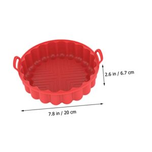 ULTECHNOVO Silicone Bakeware Air Fryer Instapot Air Fry Oven Air Fittings Silicone Air Fryer Liner Silicone Air Fryer Basket Silicone Pot for Air Fryer Air Fryer Baking Pots Silica Gel Red