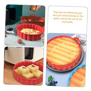 ULTECHNOVO Silicone Bakeware Air Fryer Instapot Air Fry Oven Air Fittings Silicone Air Fryer Liner Silicone Air Fryer Basket Silicone Pot for Air Fryer Air Fryer Baking Pots Silica Gel Red