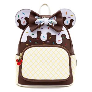 loungefly disney minnie mouse chocolate ice cream mini backpack