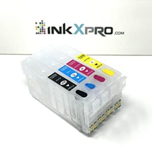 inkxpro Remanufactured Empty Cartridges with Single-use Chip for Epson 812XL 812 XL Fit for Workforce Pro WF-7840 WF-7820 WF-7310 Printer for Regular or Sublimation Printing (BK+C+M+Y)