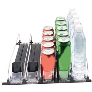 DOITOOL Beverage Organizer Glide Mini Fridge Organizer Freezer Organizer Drink Manager Vending Machine Black Plastic Plastic Organizer Fridge Drink Organizer Drink Sliding Organizer