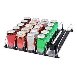 DOITOOL Beverage Organizer Glide Mini Fridge Organizer Freezer Organizer Drink Manager Vending Machine Black Plastic Plastic Organizer Fridge Drink Organizer Drink Sliding Organizer