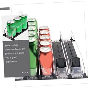 DOITOOL Beverage Organizer Glide Refrigerator Organizer Freezer Organizer Drink Manager Plastic Automatic Black Vending Machine Plastic Organizer Drink Sliding Organizer