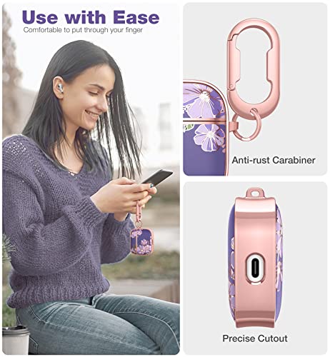 SURITCH Protective Case for AirPods 3rd Generation with Keychain, Cover for Apple AirPod Gen 3 Earbuds Support Wireless Charge Shockproof Stylish Cute for Women Girls, Purple Cosmos