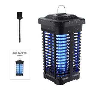 bug zapper for outdoor and indoor, high powered 4200v auto on/off electric mosquito zappers killer, ipx4 waterproof fly trap outdoor, 18w electronic light bulb lamp for home backyard patio