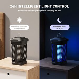 Bug Zapper for Outdoor and Indoor, High Powered 4200V Auto on/Off Electric Mosquito Zappers Killer, IPX4 Waterproof Fly Trap Outdoor, 18W Electronic Light Bulb Lamp for Home Backyard Patio