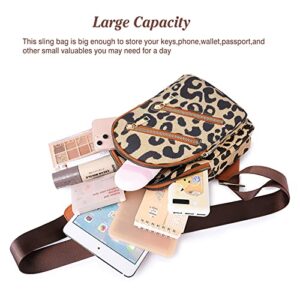 AROCFTIE Sling Bag for Women Chest Bag Leather Fanny Pack Crossboday Bags Fashion Sling Backpack for Women