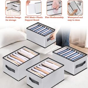 YFZYT Wardrobe Clothes Organizer, 4 pcs 9 Grids Drawer Organizers for Clothing Storage Box Foldable Closet Drawer Organizer for Leggings, Skirts, T-shirts, Jeans Pants,Sweaters 16.9"×11"×8.7"