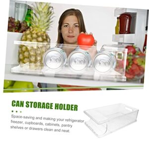 Cabilock Rolling Beverage Storage Box Water Bottle Dispenser Clear Container Clear Container with Lid Clear Soda Can Organizer Bottle Storage Holder Rack Stackable Can Rack Organizer Drinks