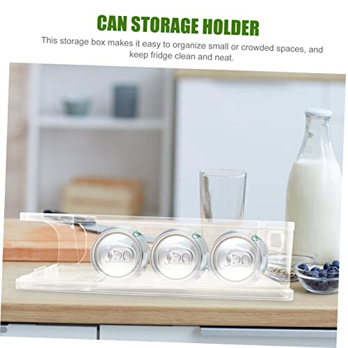 Cabilock Rolling Beverage Storage Box Water Bottle Dispenser Clear Container Clear Container with Lid Clear Soda Can Organizer Bottle Storage Holder Rack Stackable Can Rack Organizer Drinks