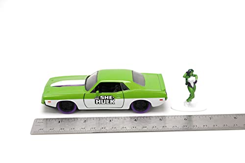 Marvel 1:32 1973 Plymouth Barracuda Die-Cast Car & 1.65" She-Hulk Figure, Toys for Kids and Adults