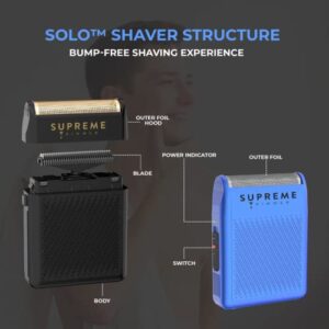 Supreme Trimmer SOLO | STF101 Single Foil Shaver |150 Min Runtime | USB-C Pocket Shaver for Barbers, Travel or Home use | Black