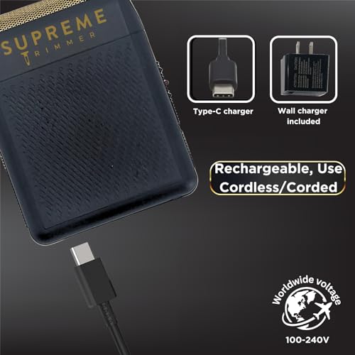 Supreme Trimmer SOLO | STF101 Single Foil Shaver |150 Min Runtime | USB-C Pocket Shaver for Barbers, Travel or Home use | Black