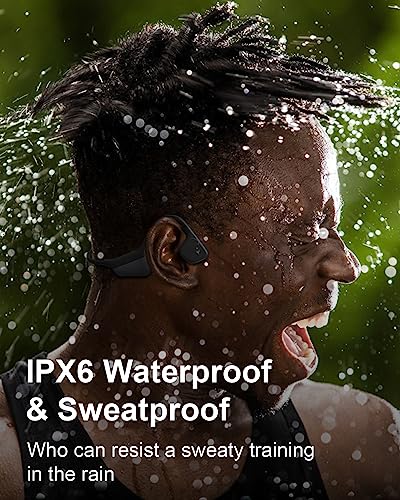 MALEROADS Bone Conduction Headphones, IPX6 Waterproof Open Ear Headphones 14H Playtime Bone Conduction Bluetooth 5.3 Wireless Earbuds Sport Headphones with Mic Sweatproof Headset for Running, Cycling