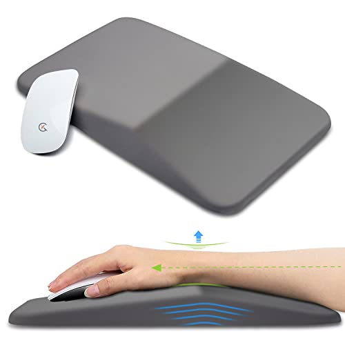 KUOSGM Large Ergonomic Mouse Pad Wrist Support, Carpal Tunnel Pain Relief Mousepad Wrist Rest, Wrist Pad for Mouse with Gel Memory Foam for Computer & Wireless Mouse(Grey, 13x8 inch)