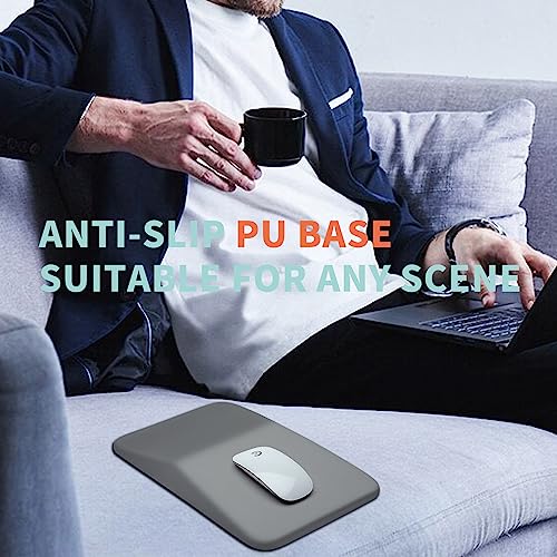 KUOSGM Large Ergonomic Mouse Pad Wrist Support, Carpal Tunnel Pain Relief Mousepad Wrist Rest, Wrist Pad for Mouse with Gel Memory Foam for Computer & Wireless Mouse(Grey, 13x8 inch)