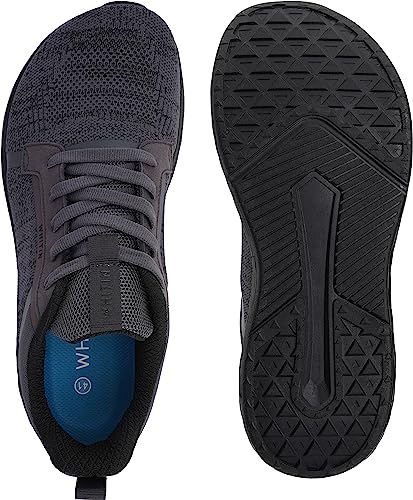 WHITIN Men's Wide Width Toe Box Road Running Size 11 11.5 Tennis Sports Breathable Indoor Lightweight Gym Rubber Non Slip Cushioned Grey 45