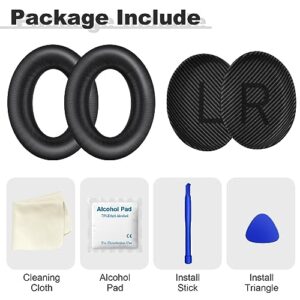 MOLOPPO Replacement Earpads Cushions for Bose QuietComfort 35 (QC35) & Quiet Comfort 35 II (QC35 ii) Headphones, Ear Pads with Softer Leather, Noise Isolation Foam, Added Thickness，Black