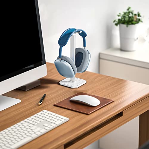 TuparGo Headphone Stand for Desk, Standing Computer Headset Holder,Aluminum Tube Connection and Easy to Assemble ,Suitable for All Over-Ear Headphone (White, Single)