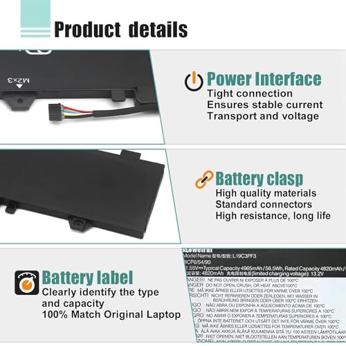 BOWEIRUI L19C3PF3 Battery Replacement for IdeaPad 5-14IIL05 5-14ARE05