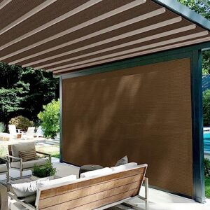 goleray 12'x19' sun shade fabric for pergola cover porch screen sunshade cloth 95% uv block shade fabric roll (brown)