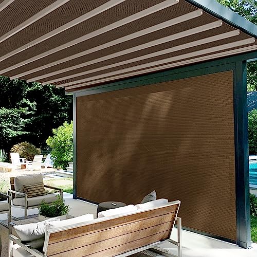 Goleray 12'x19' Sun Shade Fabric for Pergola Cover Porch Screen Sunshade Cloth 95% UV Block Shade Fabric Roll (Brown)