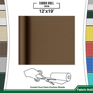 Goleray 12'x19' Sun Shade Fabric for Pergola Cover Porch Screen Sunshade Cloth 95% UV Block Shade Fabric Roll (Brown)