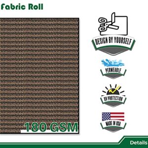 Goleray 12'x19' Sun Shade Fabric for Pergola Cover Porch Screen Sunshade Cloth 95% UV Block Shade Fabric Roll (Brown)