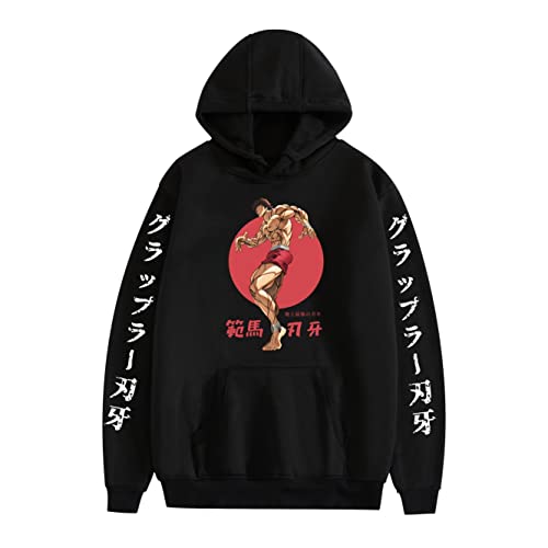 Fosskos Anime Cosplay Baki Hanma Yujiro Hoodie Sweatshirt Unisex Hip Hop Street Style Sweatshirt (10,Large)