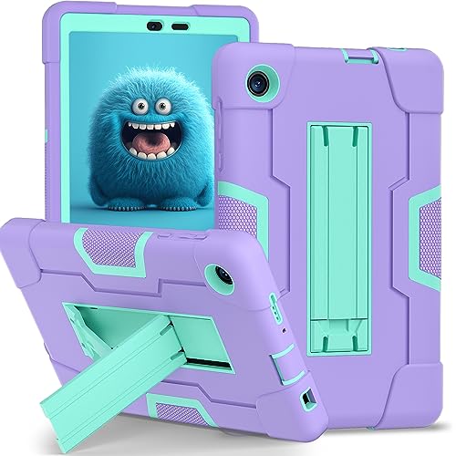 Nitupai Case for TCL Tab 8 LE (Model 9137W) / TCL Tab 8 WiFi (Model 9132X) 2023 Release, Heavy Duty Shockproof Silicone Case with Kickstand for TCL Tab 8 LE Case for Kids, Purple