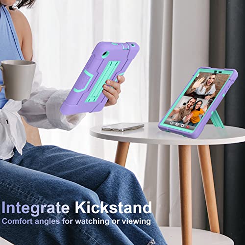 Nitupai Case for TCL Tab 8 LE (Model 9137W) / TCL Tab 8 WiFi (Model 9132X) 2023 Release, Heavy Duty Shockproof Silicone Case with Kickstand for TCL Tab 8 LE Case for Kids, Purple