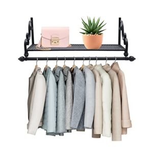 LGXSHOP Wall Mounted Metal Clothes Rack 31.5" with Hanging Bar Saves Space for Daily Organization and Display in The Laundry Room of The Entrance Bathroom