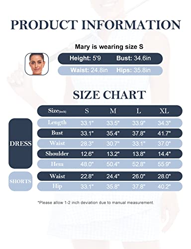 Viracy Tennis Dress for Women Golf Outfits Sleeveless Stand Collar Short Dresses with Pockets Zip Up Moisture Wicking for Workout Athletic Blue Houndstooth-M