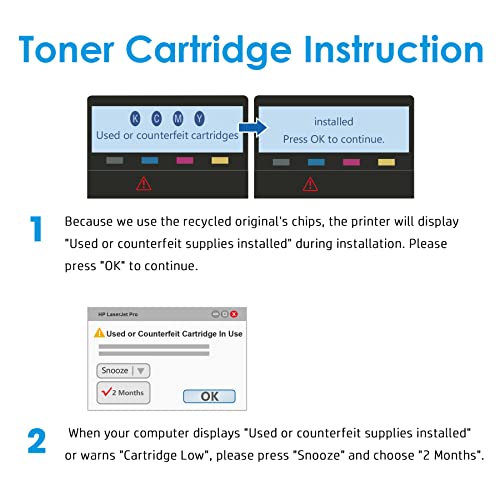 206X Toner Cartridges 4 Pack High Yield (with Chip) Replacement for HP 206X 206A W2110X W2110A Compatible with HP Color Pro MFP M283fdw M283cdw M283 Pro M255dw M255 Printer (Black Cyan Yellow Magenta)