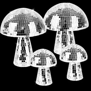 mushroom disco ball silver mirror disco mushroom glitter disco balls mushroom disco party decorations party favors supplies for stage home (4)