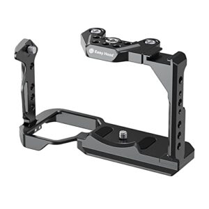 easy hood camera cage for sony fx3 f30,top detachable integrated design bottom arca quick release board can quickly switch between tripod and stabilizer with cold shoe and multiple positioning holes