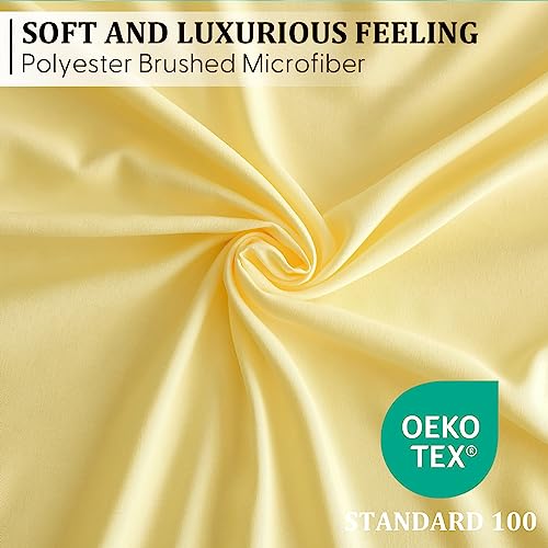 Lightweight Breathable King Sheet Set - Luxury Hotel Bed Sheets for King Size Bed, 15 Inch Extra Deep Pocket Cooling Microfiber Sheets, Soft Silky Wrinkle Free Oeko-Tex Sheets 4 Piece