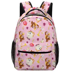 1itt1ehub laptop backpack cartoon boys girls 17 inch large capacity bookbag durable daypack bookbags lightweight portable travel bag for school college outdoor sports pink