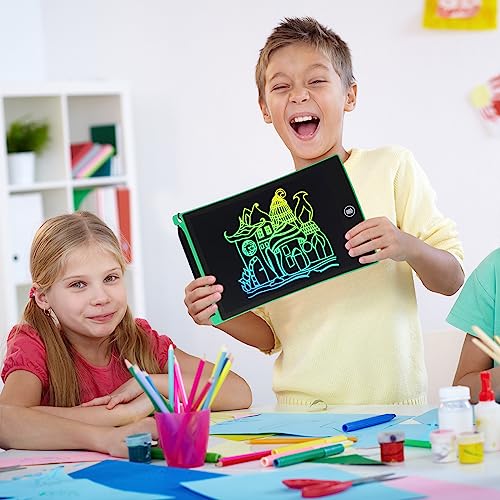 3 Pcs LCD Writing Tablet for Kids 8.5 Inch Colorful Doodle Drawing Tablet LCD Screen Kids Doodle Pad Portable Electronic Drawing Board for Kid Educational and Learning (Arc Colorful Style)