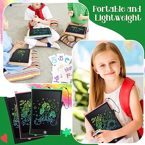 3 Pcs LCD Writing Tablet for Kids 8.5 Inch Colorful Doodle Drawing Tablet LCD Screen Kids Doodle Pad Portable Electronic Drawing Board for Kid Educational and Learning (Arc Colorful Style)