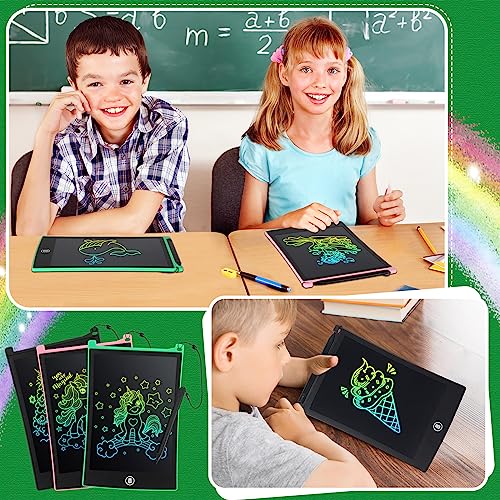 3 Pcs LCD Writing Tablet for Kids 8.5 Inch Colorful Doodle Drawing Tablet LCD Screen Kids Doodle Pad Portable Electronic Drawing Board for Kid Educational and Learning (Arc Colorful Style)