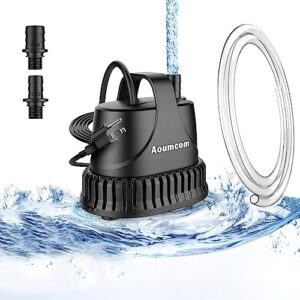 aoumcom 200gph submersible water pump, 10w water fountain pump, aquarium pump, 750l/h water pump with 7ft power cord for garden fountain, water table, waterfall, fish tank, pond, hydroponics