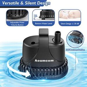 Aoumcom 200GPH Submersible Water Pump, 10W Water Fountain Pump, Aquarium Pump, 750L/H Water Pump with 7ft Power Cord for Garden Fountain, Water Table, Waterfall, Fish Tank, Pond, Hydroponics