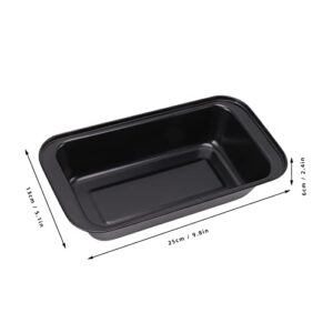 Rectangular Baking Box, Reusable and Durable Fast Heat Conduction 3PCS Black Baking Bread Pan Easy for Home Kitchen