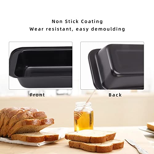 Rectangular Baking Box, Reusable and Durable Fast Heat Conduction 3PCS Black Baking Bread Pan Easy for Home Kitchen