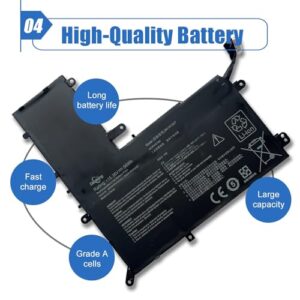 Dentsing B41N1827 Laptop Battery Replace for Asus ZenBook Flip 15 UX562 UX562IA UX562FA UX562FD UX562IQ UX562UG Legion Q526FAC Q526FA Q507IQ Legion UM562IA UX562FA-AC025R Series Notebook 15.36V 56Wh